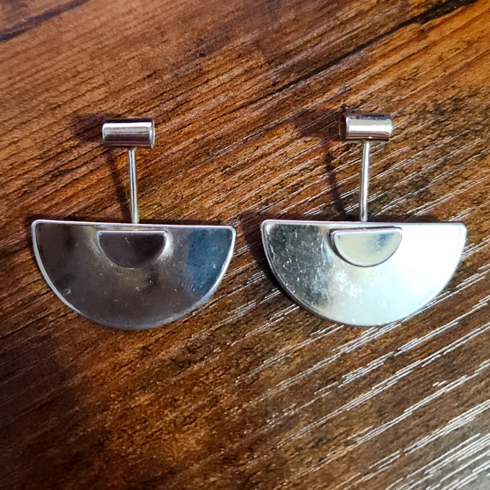 Gold half circle earrings